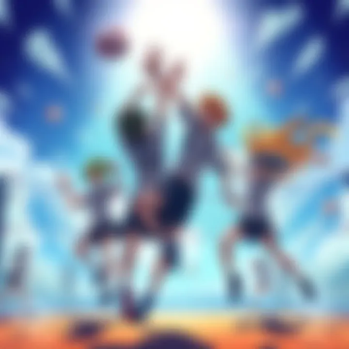 Cover illustration of Haikyu: Fly High showing characters playing volleyball with energetic poses