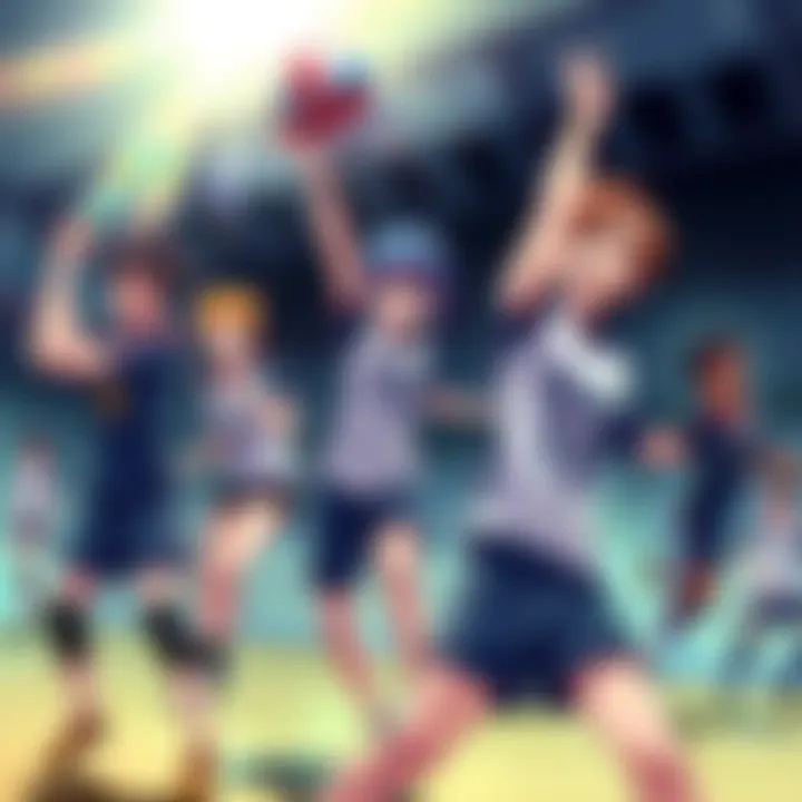 Characters from Haikyuu playing volleyball, showing excitement for upcoming events after Season 4