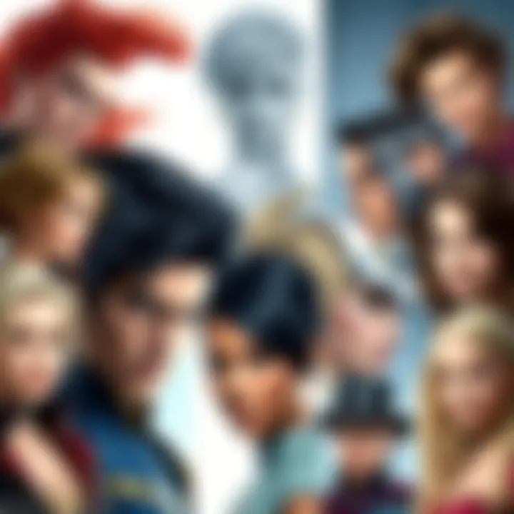 A collage showcasing various iconic hairstyles from popular characters