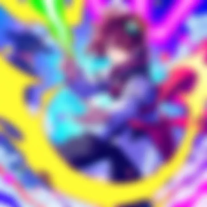 A vibrant scene featuring the main character from Hajime no Ryo, showcasing bold colors and dynamic action poses, representing modern anime style.