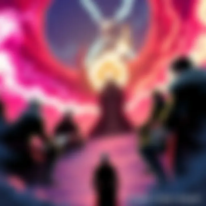 Illustration showing characters debating the use of haki during the Marineford battle