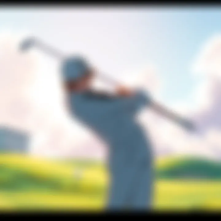 Haku swings a golf club on a sunny course, showing determination as he pursues his passion.