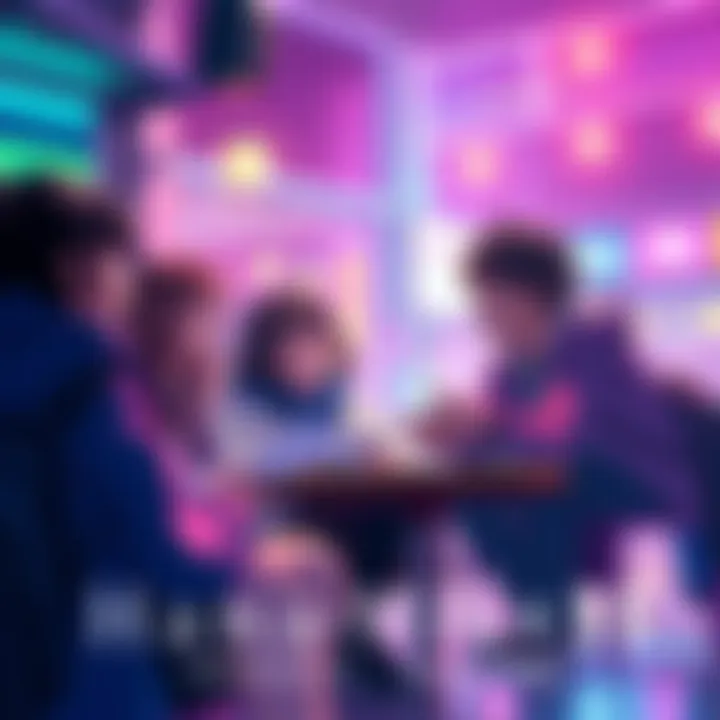 Hana-Kimi Episode 11 Discussion A vibrant scene depicting fans discussing Episode 11 of Hana-Kimi with excited expressions and notes in hand.