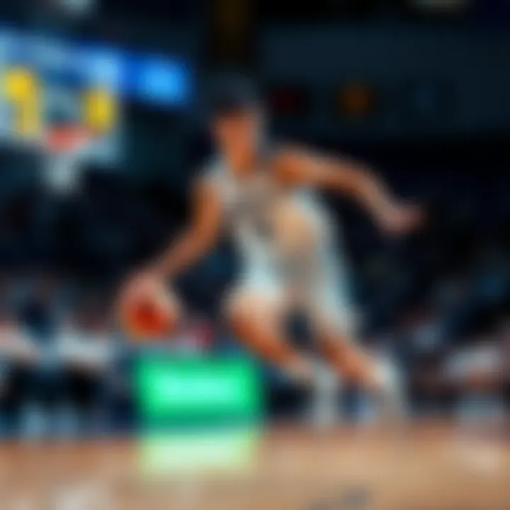 Hanamiya dribbling the ball during a game, showcasing his mid-tier offensive skills.