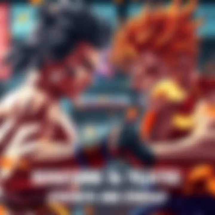 Hanayama and Yujiro engaged in a fierce showdown, showcasing their strength and tactics.