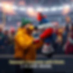 Hancock Meets Chichi Hancock and Chichi sharing a warm handshake, surrounded by fans cheering in the background.