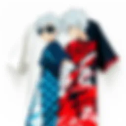 Hand-Painted Killua Netero Shirt A creatively designed shirt with hand-painted characters Killua and Netero using bleach art technique