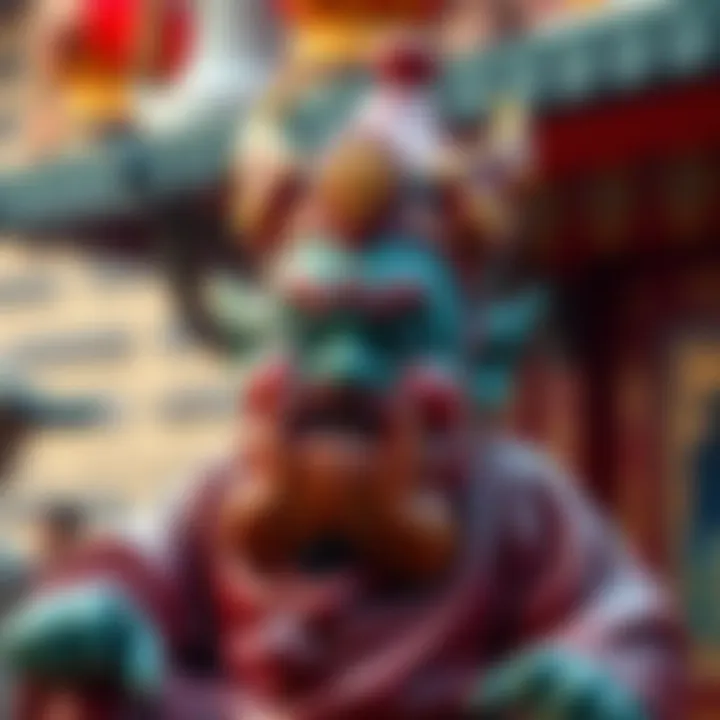 A detailed view of a handcrafted Adult Gon statue, showcasing vibrant colors and careful craftsmanship.