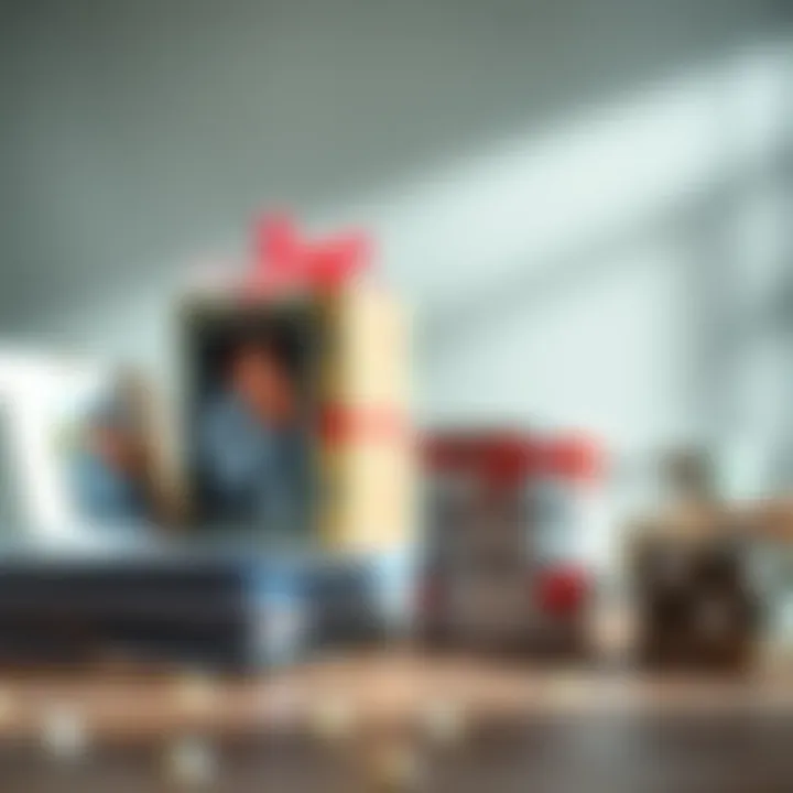 A collection of unique handcrafted birthday gifts made by a girlfriend, including a photo album and a painted mug, showcasing creativity and love.