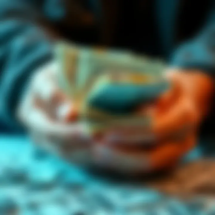 A person's hands holding a stack of cash, symbolizing the value society places on money.