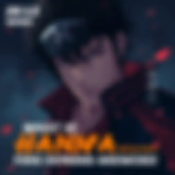 Illustration of Hanma, a character looking serious with an intense gaze, surrounded by a dark background, reflecting his mysterious past