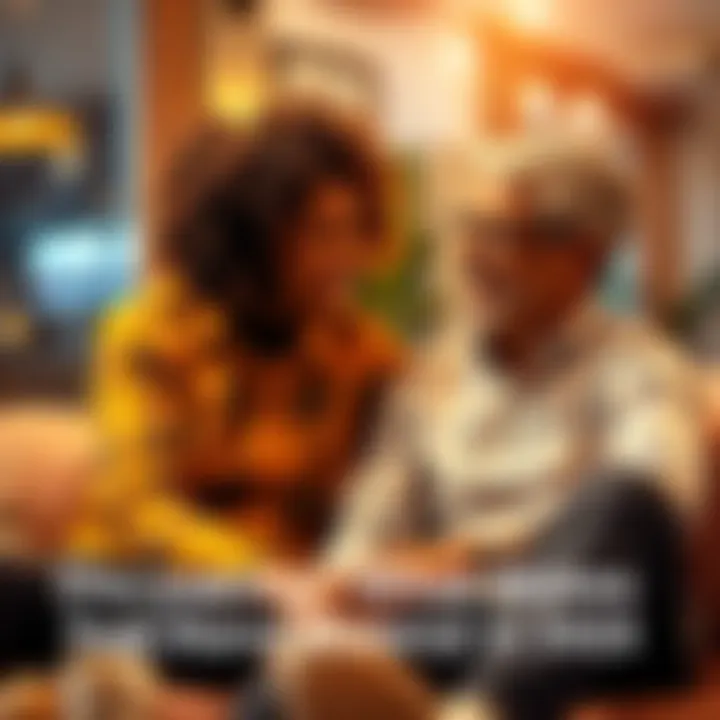 A couple sitting together, smiling and talking about their relationship goals and commitment