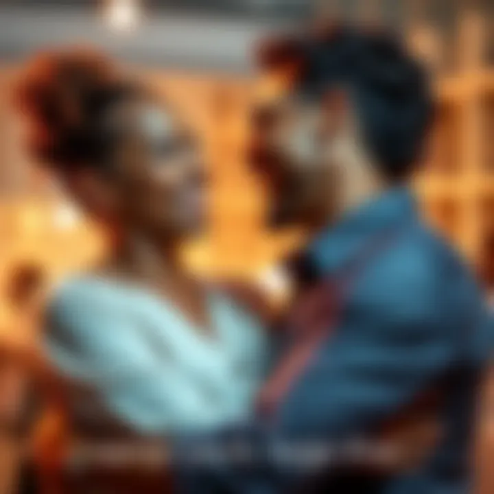 A joyful couple smiling and sharing a moment, displaying their strong bond and chemistry.