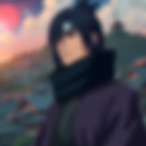 Hashirama Senju looking concerned about Orochimaru's experiments, with a backdrop of Konoha village