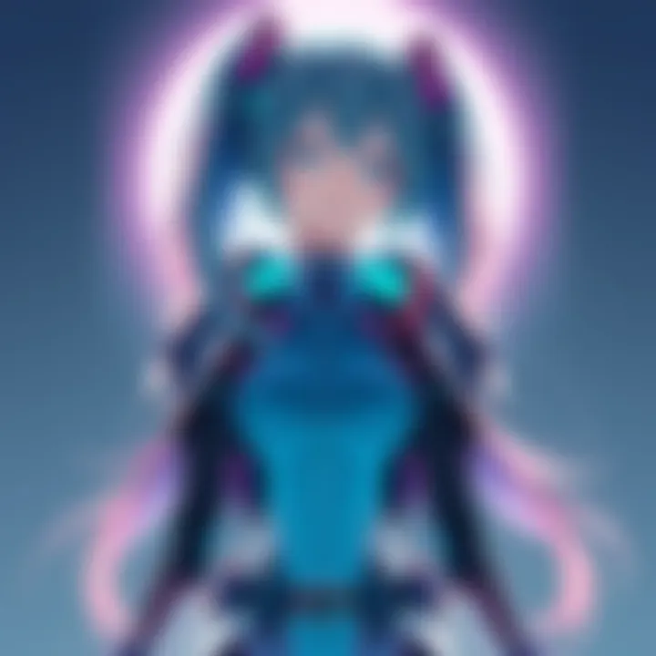 Illustration of Hatsune Miku wearing a colorful plug suit, showcasing her vibrant hair and intricate details of the outfit.