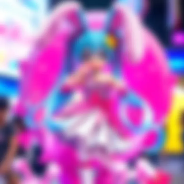 Hatsune Miku Rabbit Hole Figure A vibrant Hatsune Miku figure in Rabbit Hole design, showcasing intricate details and bright colors, appealing to fans and collectors