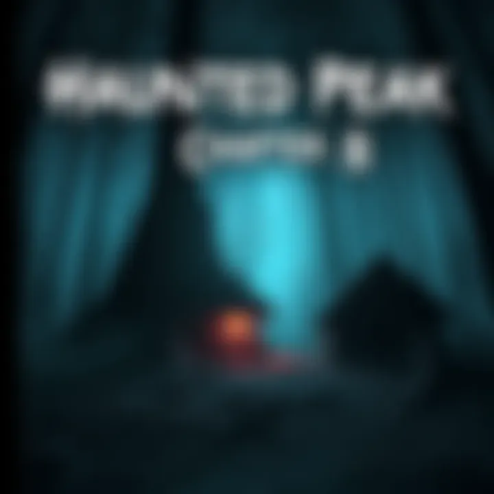 Dark forest scene with shadowy figures and an old cabin, representing suspense and eerie encounters in Chapter 8 of Haunted Peak.