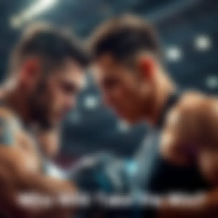 Two healthy athletes in a sports arena, focused on their competition, showcasing strength and determination.
