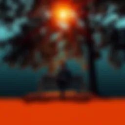 A person sitting alone on a bench under a tree, looking contemplative with a distant gaze, symbolizing the emotional struggle of moving on from heartbreak.