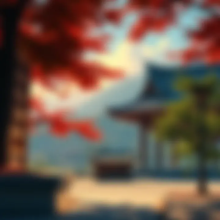 A scenic view depicting traditional Heian era architecture and nature, inviting thoughts of a historical prequel