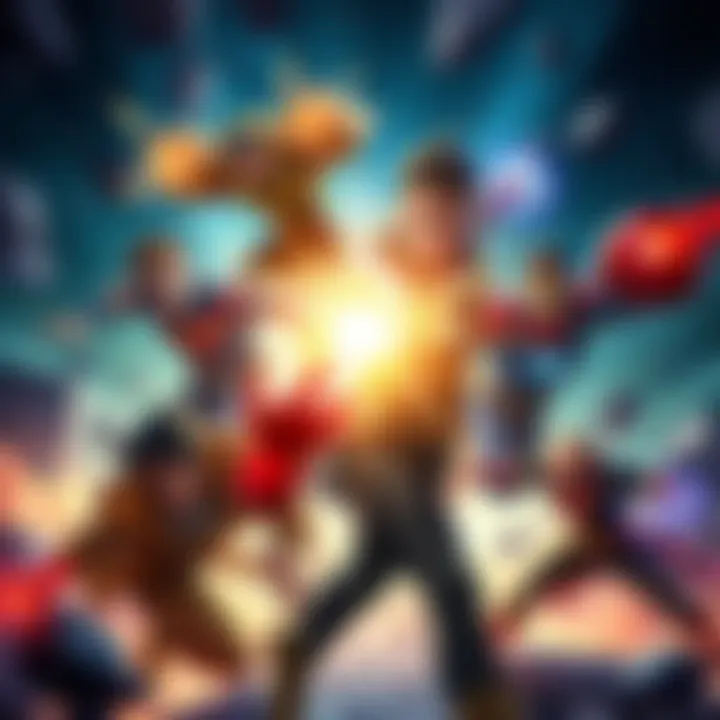 Characters combining unique quirks to boost One For All ability in a dynamic action scene