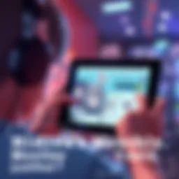 A person looking at a tablet displaying Hidive's subscription page with anime characters in the background