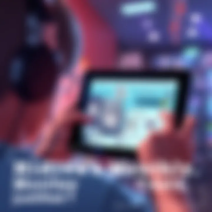 A person looking at a tablet displaying Hidive's subscription page with anime characters in the background