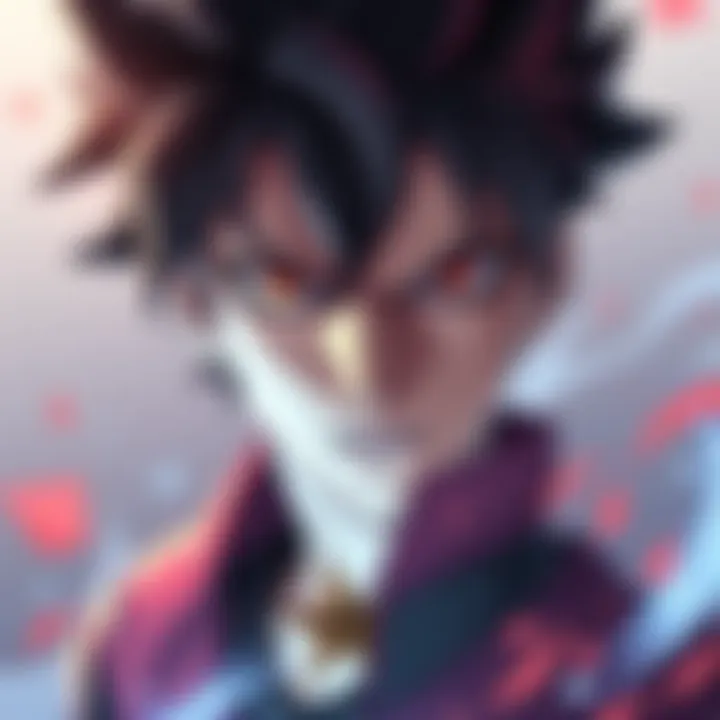 A dynamic fanart of Hiei showcasing his fierce expression and distinct features.