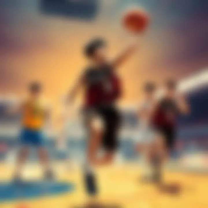 Talented high school players from Kuroko's Basketball performing impressive basketball moves