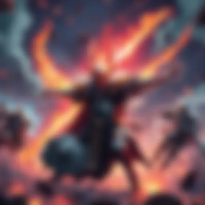 Higuma fiercely battles against Holy Knights, showcasing his power as he defeats them