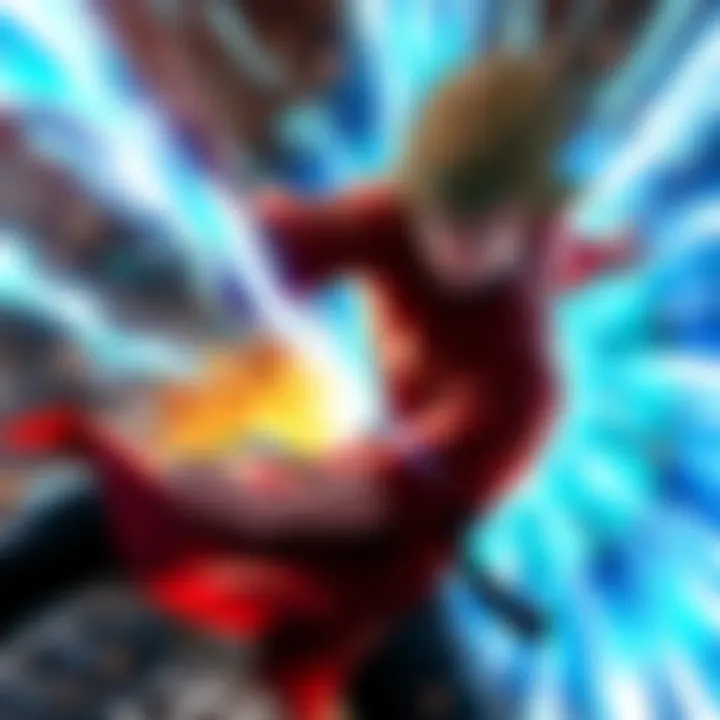 Higuruma skillfully dodges blue cursed energy during an intense fight sequence