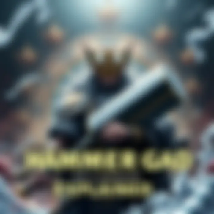 Higuruma the Hammer God A powerful figure holding a large hammer, symbolizing strength and craftsmanship, with a backdrop of mythological symbols.