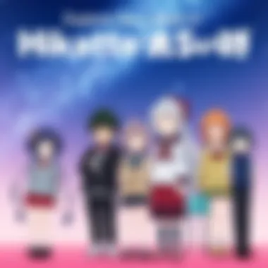 Main characters from Hikatte! Tsukishiro-san series standing together, with a starry night sky in the background.