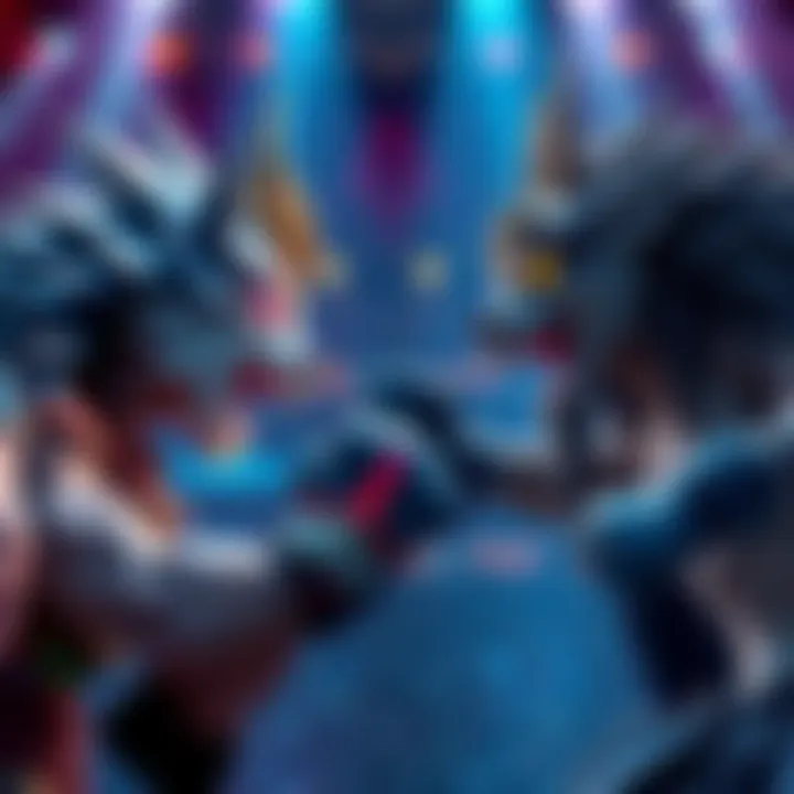 Himtadori vs. GOATki Matchup Himtadori and GOATki face off in an intense fight scene with fans cheering them on.