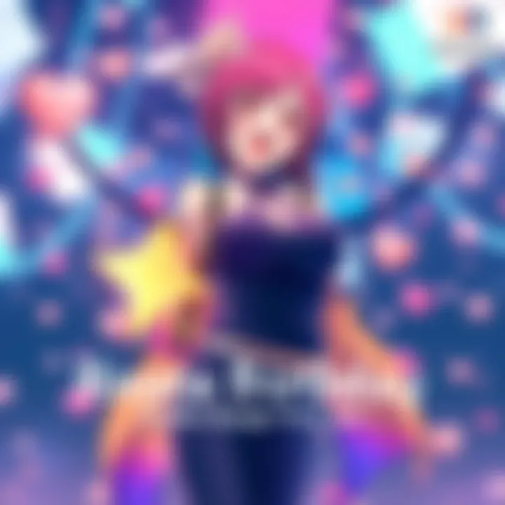 Colorful fan art celebrating Hinata Hyuga's birthday, showcasing her character in a joyful pose surrounded by messages from fans.