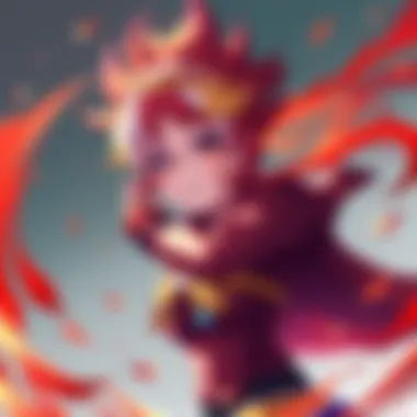 Hinoka Bakugo, a character inspired by Katsuki Bakugo, features fiery hair and a dynamic pose, showcasing her unique traits and artistic style, as created by artist @lalenrasch.