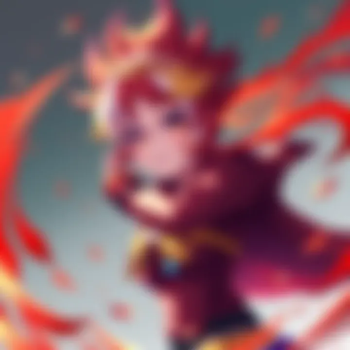 Hinoka Bakugo, a character inspired by Katsuki Bakugo, features fiery hair and a dynamic pose, showcasing her unique traits and artistic style, as created by artist @lalenrasch.