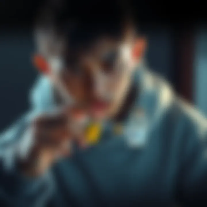 Hiriluk holds a small vial with a sad expression, contemplating his decision to take a remedy that may not work, symbolizing love and sacrifice.