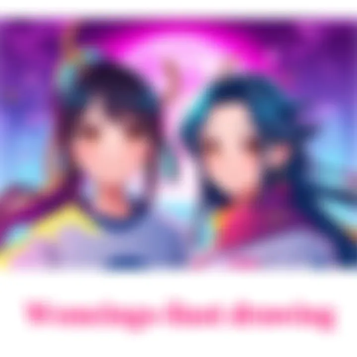 Original drawings of Hisami and Zanmu showcasing their artistic features and vibrant colors.