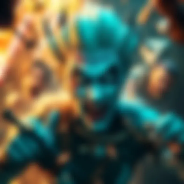 Hisoka surrounded by chaotic and funny events, showcasing his terrified expression as he faces his worst nightmare.