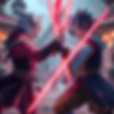 Hisoka and Gon in Battle Hisoka and Gon clash in an intense fight, showcasing their powers and skills as they face off against each other.