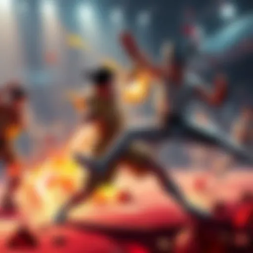 A dynamic scene showing fighters executing Hissatsu moves during the Little Gigantes match, highlighting their skills and strategies.