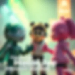 Hololive Characters in a Playful Scene Two Hololive characters interacting in a fun and friendly manner, showcasing a lighthearted vibe among fans.