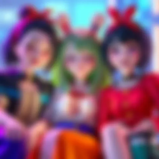 Three popular Hololive characters suggested for Relax Time figures by fans, showcasing their relaxed poses and cheerful expressions
