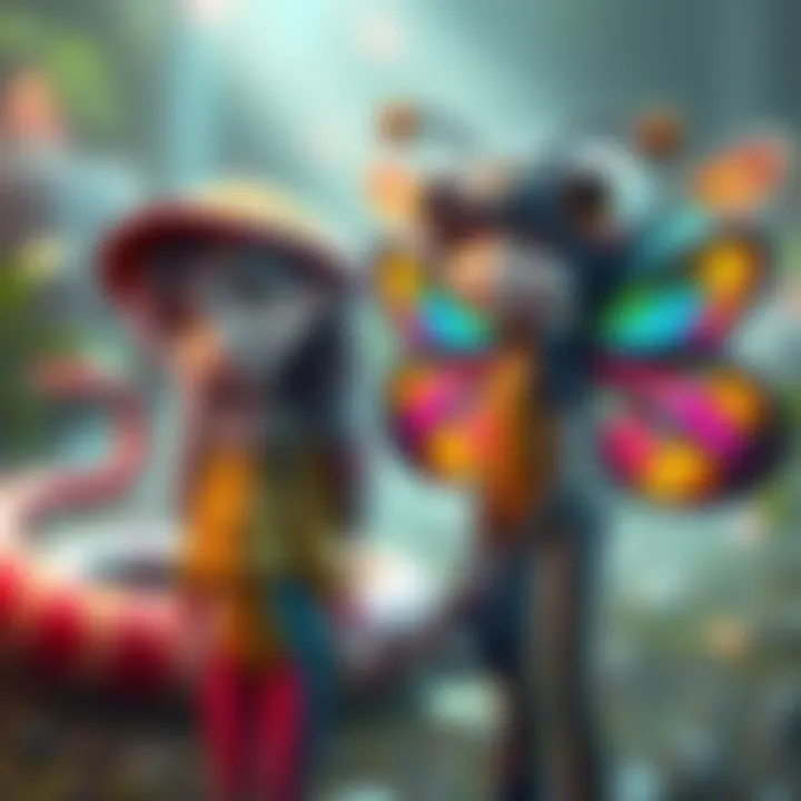 Two new Hololive characters: a snake girl with a long tail and a bug girl with colorful wings, both smiling and ready for adventure.