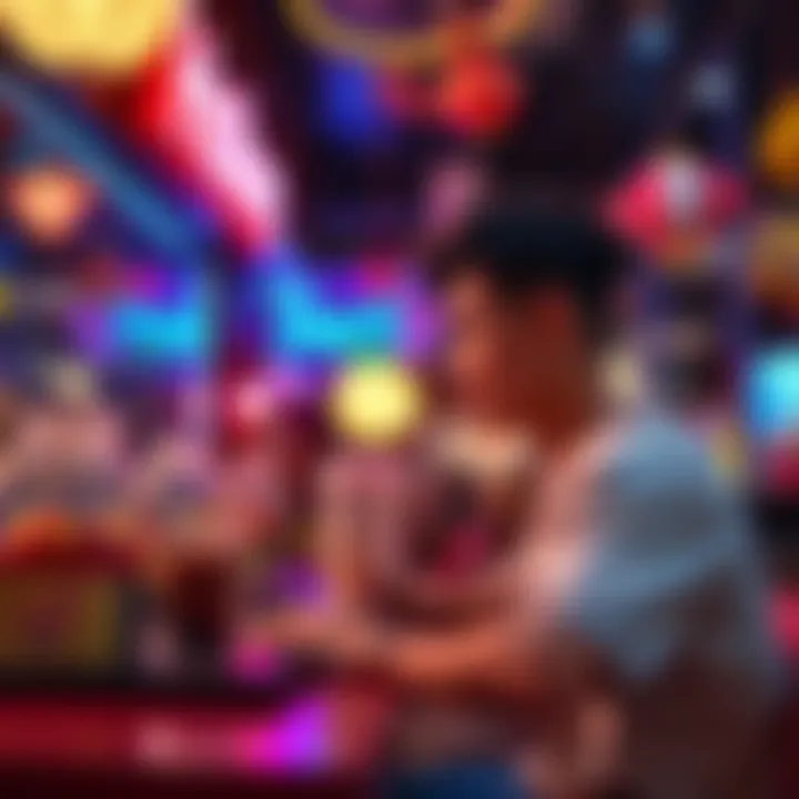 A person enjoying themed food and drinks at the Hololive cafe, surrounded by merchandise featuring characters and decorations.