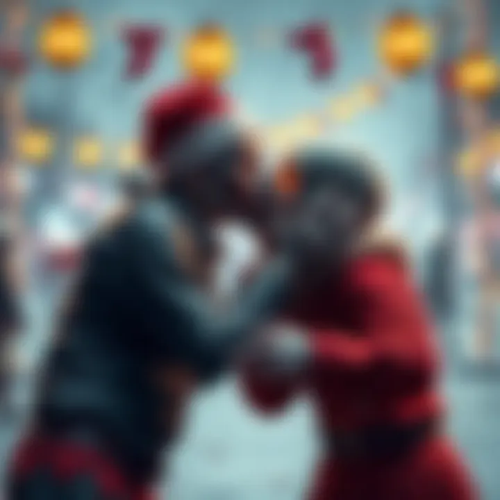 A Holomember leans in to kiss a zombie character in a festive scene, celebrating a unique tradition within the community