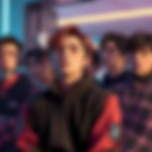 Holostars Boys Departure Announcement Several Holostars boys announcing their departure with somber expressions, reflecting on recent company changes, in a group setting.