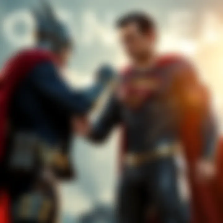 Homelander, energized with Omega energy, confronts Superman who stands firm and resilient, showcasing the power disparity between them.