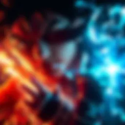 Homelander and Ayato preparing for an epic battle, showcasing their unique powers and intense expressions.
